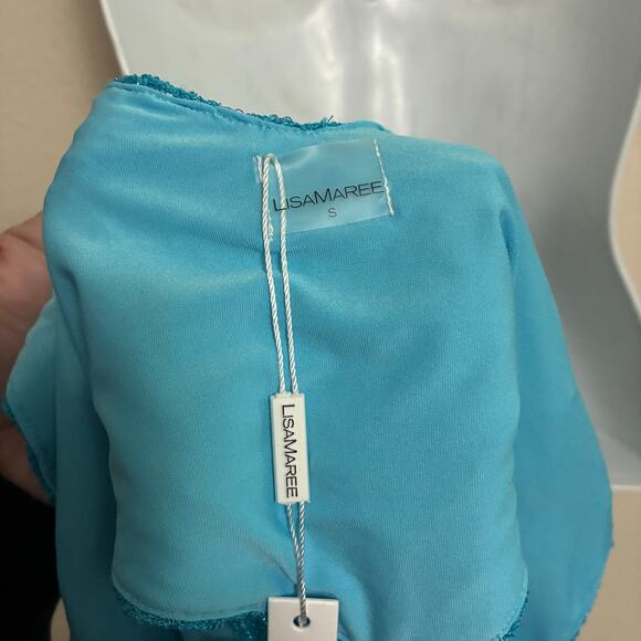 NWT! LisaMaree The 'Right Here Now' 2 Piece Crochet Set In Turquoise Size S - Picture 13 of 15